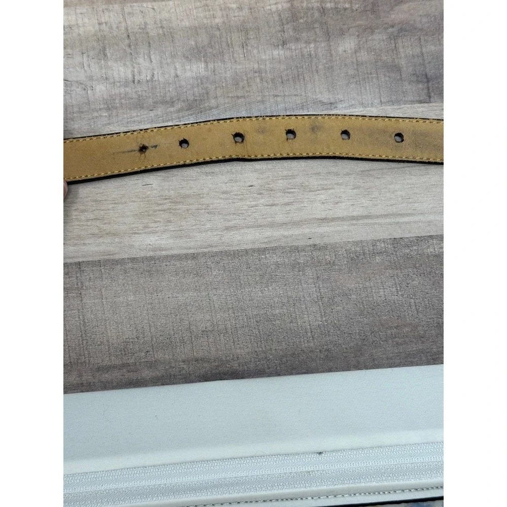 Belt Women Western Cowgirl Boho M Black Lizard Embossed Leather Silver Buckle